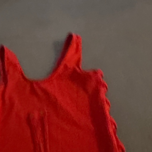 Express Vibrant Red Ribbed Top - Picture 3 of 3